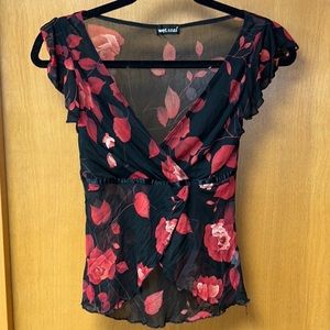 Wet seal see through top.